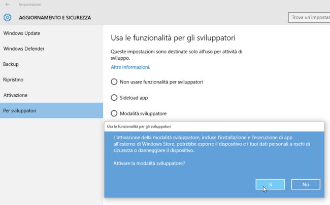 Confirm with "Yes" key to activate this mode